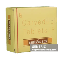 Generic Coreg (tm) Carvedilol 3.125, 6.25, 12.5mg