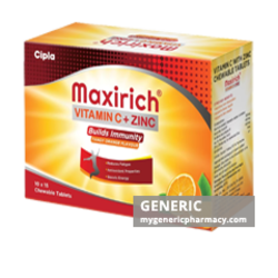 Vitamin C+Zinc Chewable Tablet Tangy Orange (60 Pills)