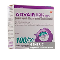 Generic Advair Diskus (tm) Fluticasone + Salmeterol 100-50, 250-50, 500-50mcg