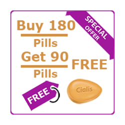 Buy 180 pills get 90 pills FREE Generic Cialis (tm)  20mg (270 Pills)