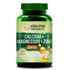 Himalayan Organics Calcium Magnesium Zinc Vitamin D3 & B12 (120 Pills)