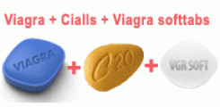 Viagra + Tadalafil + Viagra Softabs pack (30 Pills of each)