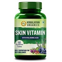 Himalayan Organics Skin Vitamin with Hyaluronic Acid, Grape Seed Extract & Silybum Extract for Skin Glow & Hydration (60 Pills)