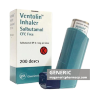 Generic Ventolin (tm) Albuterol inhaler 100 mcg 200mdi