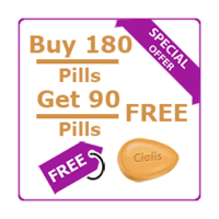 Buy 180 pills get 90 pills FREE Generic Cialis (tm)  20mg (270